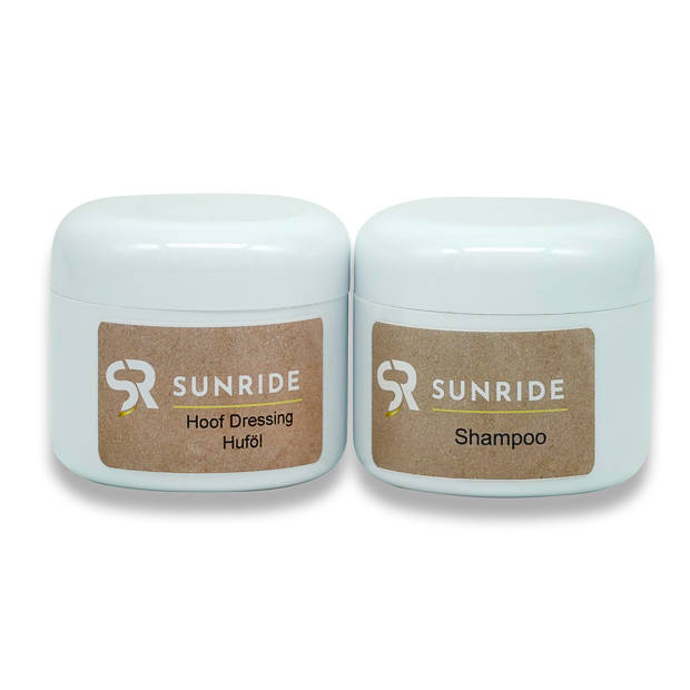 1 hoof dressing and shampoo in a testing set