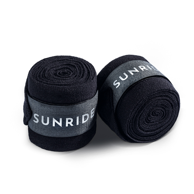 stallbandagen reflektierend schwarz zweier set schwarze stallbandagen mit reflektierendem sunride schriftzug im zweier set
