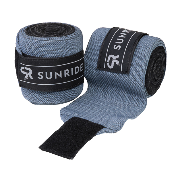 reflecting and elastic fleece bandages blue set of elastic bandages greyblue with reflecting sunride logo
