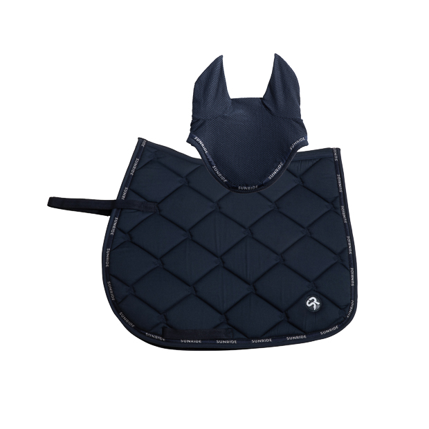 set springschabracke und fliegenhaube wellington blau set bestehend aus der blauen springschabracke mit dem passenden ohrnetz aus der wellington linie von sunride
