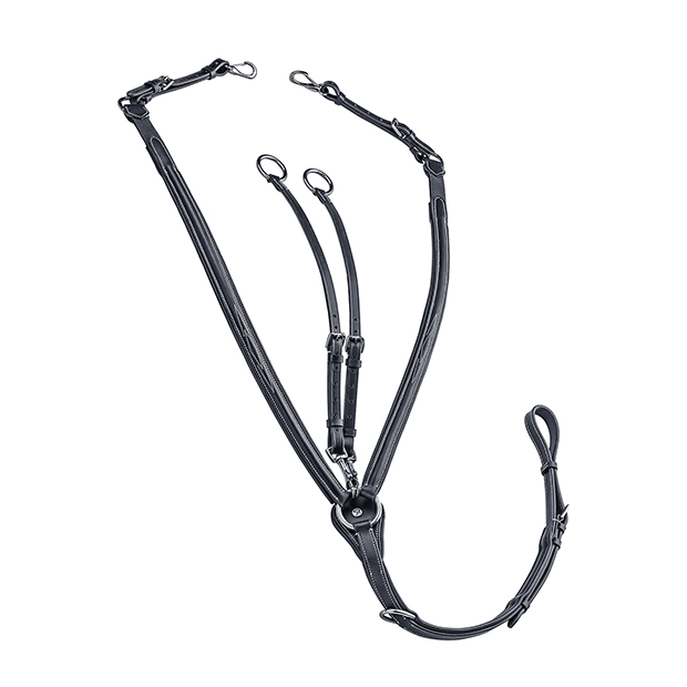 vorderzeug mit martingal windsor aus schwarzem leder von sunride