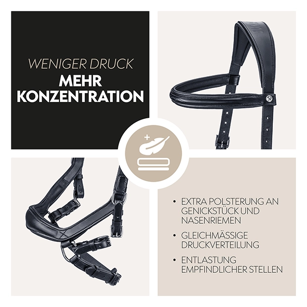 English combined bridle "York" with reins English combined bridle "York" with reins