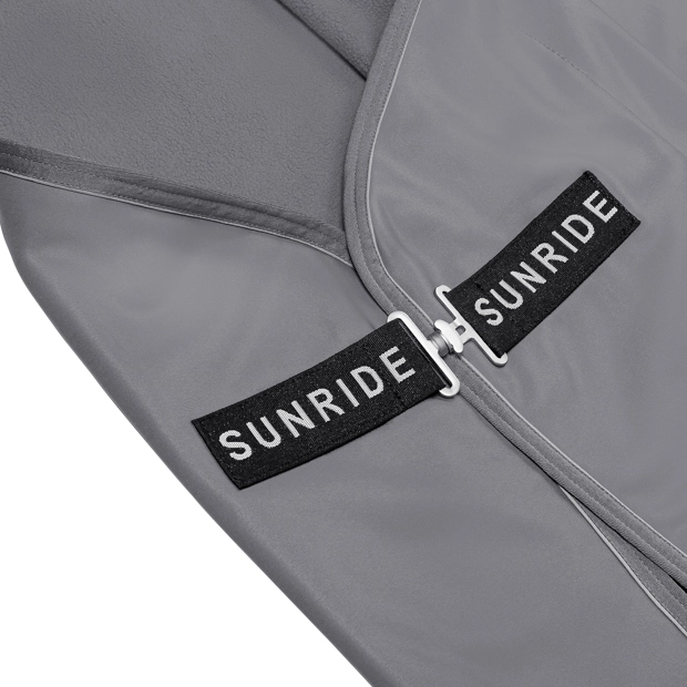 front closure on cooler rug boston exclusive line grey grey boston cooler rug with detailed view on front closure by sunride