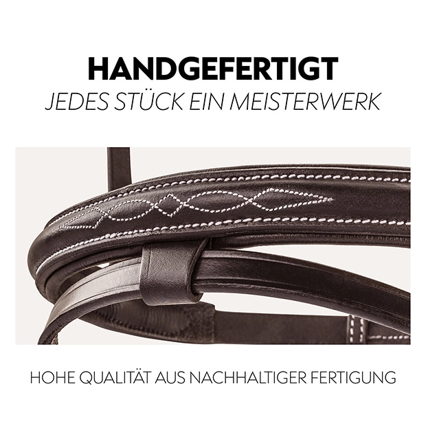 English combined bridle "London" with reins English combined bridle "London" with reins